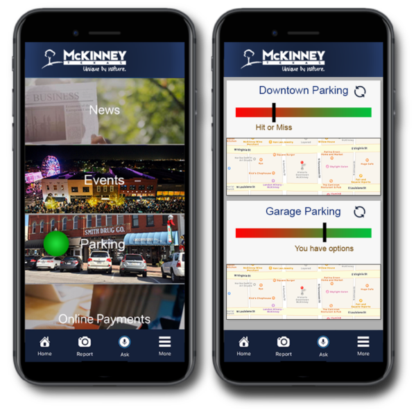 smart parking app displaying on mobile phone 