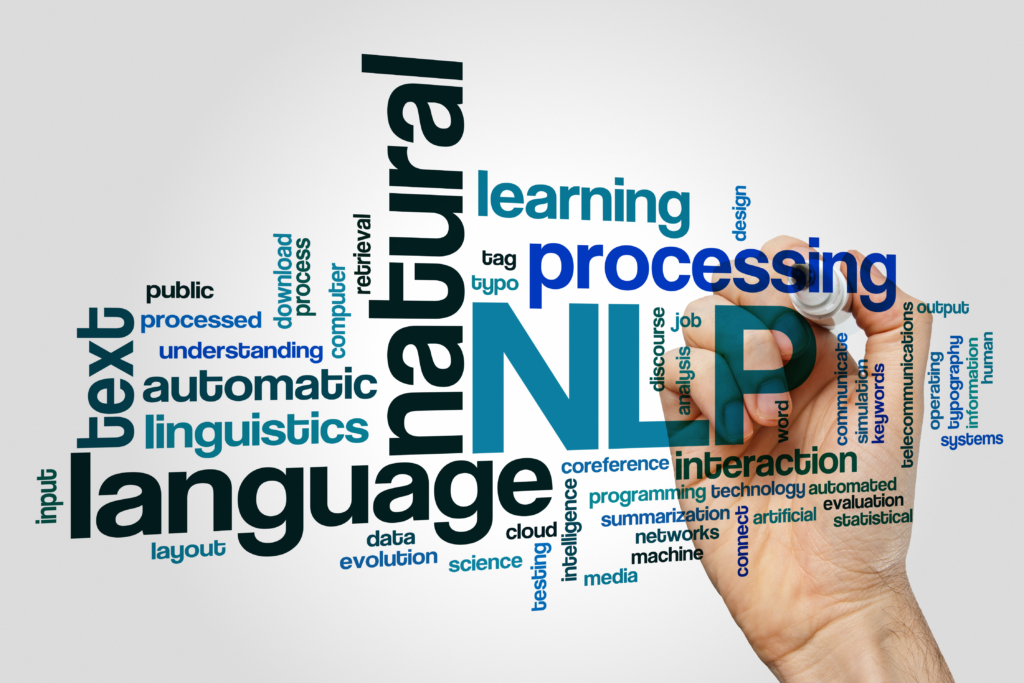 word cloud of natural language processing NLP